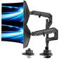 monTEK Dual Monitor Arm for up to 57" and 59.4 lbs Ultrawide Screen, Aluminum Heavy-Duty Gas Spring Vertical Stackable Curved Screen Adjustable Monitor Stand, 75/100mm Vesa Mount, White