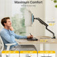 monTEK Single Monitor Arm, Mechanical Spring Monitor Arm for 17-40" Ultrawide Screens, Adjustable Monitor Desk Mount Holds up to 26.4 lbs with C Clamp/Grommet Desk Mount, VESA 75/100mm, MA1011BK