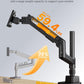 monTEK Heavy-Duty Single Monitor Arm for 17-57 inch, up to 59.4lbs Ultrawide Screens,Gas Spring Dual Curved Adjustable Monitor Stand for Desk,75/100mm VESA Mount with USB，Black