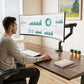 monTEK Single Monitor Arm with USB for 17-40 Inch Screens, Up to 24.3lbs, Heavy Duty Monitor Mount with VESA Mount, Full Motion Adjustment Monitor Stand C-Clamp/Grommet Base,VESA 75/100mm, MA1010UCBK