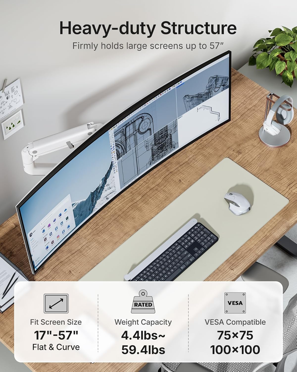 monTEK Heavy-Duty Monitor Arm for 17-57