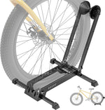 monTEK Heavy-Duty Bike Floor Stand for Max 4.5" Tire Width | 77lbs Capacity Dual-Arm Foldable Bicycle Storage Rack | 3-Level Height Adjustable | Fit 20"-26" Wheels for Road, Mountain & Fat Bikes