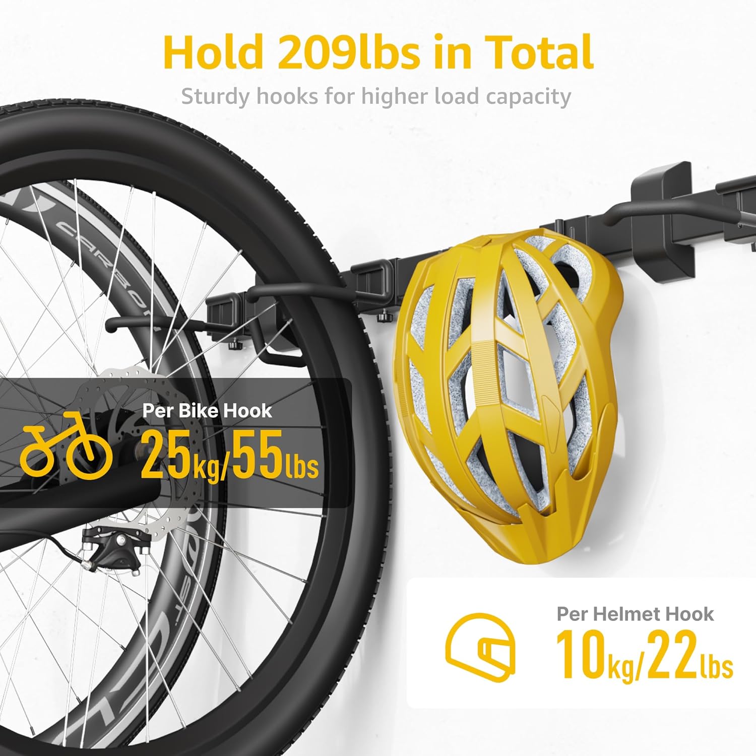 monTEK Bike Storage Rack, for 3-Bike and 2-Helmet