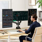 monTEK Triple Monitor Mount for Max 27 inch Computer Screens, 3 Monitor Desk Mount Each Arms Holds up to 19.8lbs, Three Monitors Desk Arm with Swivel, Tilt, Rotation, MA1009PBK-T