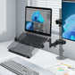 monTEK 2-in-1 Universal Laptop Pole Mount Tray for 10”- 15.6” Notebook or 17”-32” Monitor, Full Motion Laptop Mount with Removable 75/100mm VESA Plate, Fits 1.1”-2.4” Pole Diameter, Black