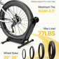 monTEK Heavy-Duty Bike Floor Stand for Max 4.5" Tire Width | 77lbs Capacity Dual-Arm Foldable Bicycle Storage Rack | 3-Level Height Adjustable | Fit 20"-26" Wheels for Road, Mountain & Fat Bikes