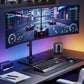 monTEK Freestanding Dual Monitor Stand with Sleek Glass Base for 17-32 inch Screens, Heavy-Duty Dual Monitor Mount Holds 22 lbs per Arm, Fully Motion Height Adjustable, VESA 75/100 MM