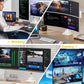 monTEK Dual Monitor Arm for up to 57" and 59.4 lbs Ultrawide Screen, Aluminum Heavy-Duty Gas Spring Vertical Stackable Curved Screen Adjustable Monitor Stand, 75/100mm Vesa Mount, White
