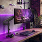 monTEK Tall Single Monitor Arm, Heavy Duty Adjustable Desk Mount for 17–32" Screens, Holds 19.8 lbs, 21 in Max Height, Full Motion Swivel & Tilt, VESA 75/100mm