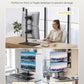 monTEK Vertical Dual Monitor Stand with Sleek Glass Base for 17-32 inch Screens, Free-Standing Dual Monitor Mount Holds 22 lbs per Arm, Fully Motion Height Adjustable, VESA 75/100 MM
