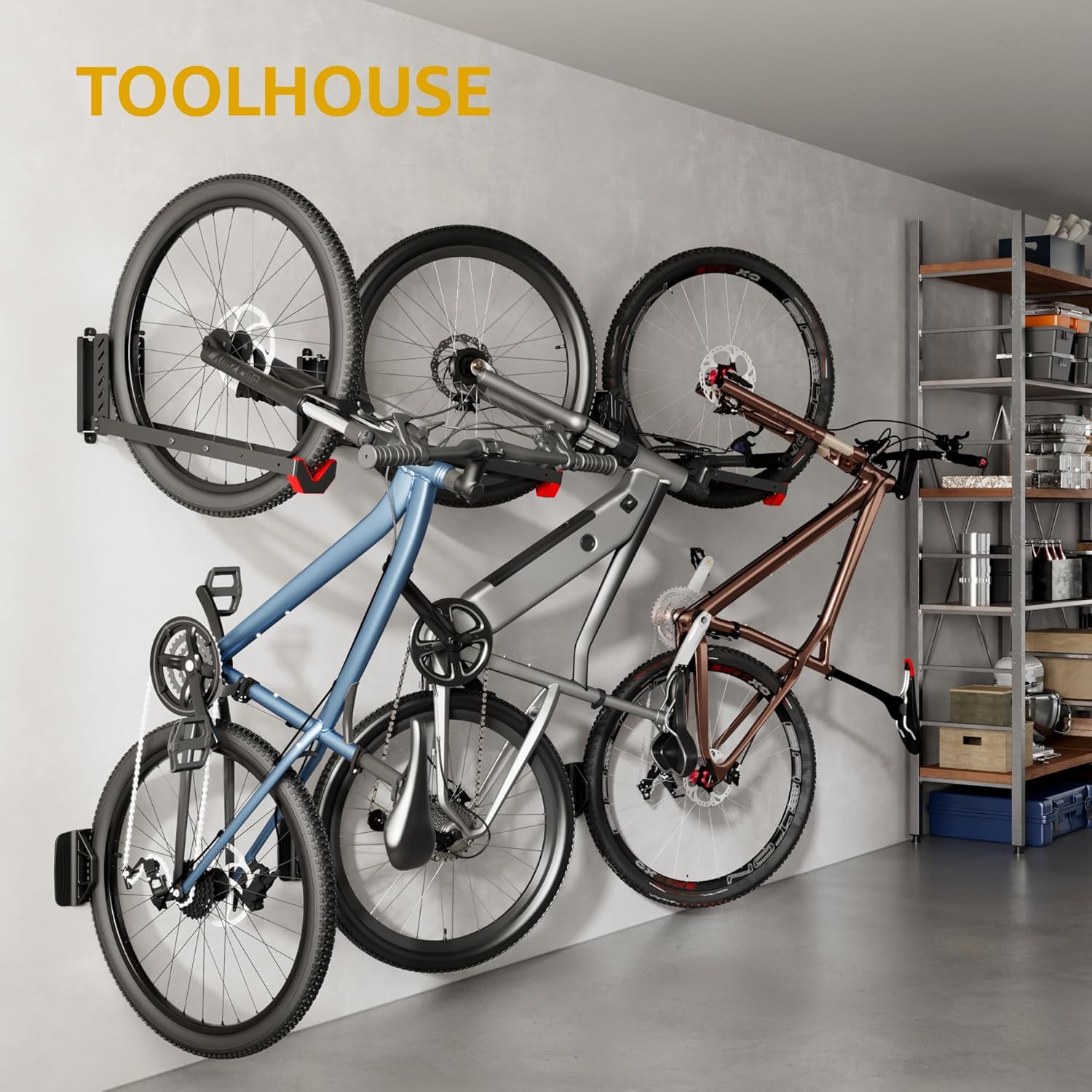 monTEK Swivel Bike Wall Mount, No Heavy Lifting Required Bike Wall Mount, Bike Hangers for Garage, Space-Saving Bike Rack Garage, Easy to Load and Unload, Bike Hanger Can Hold Up to 77 lbs