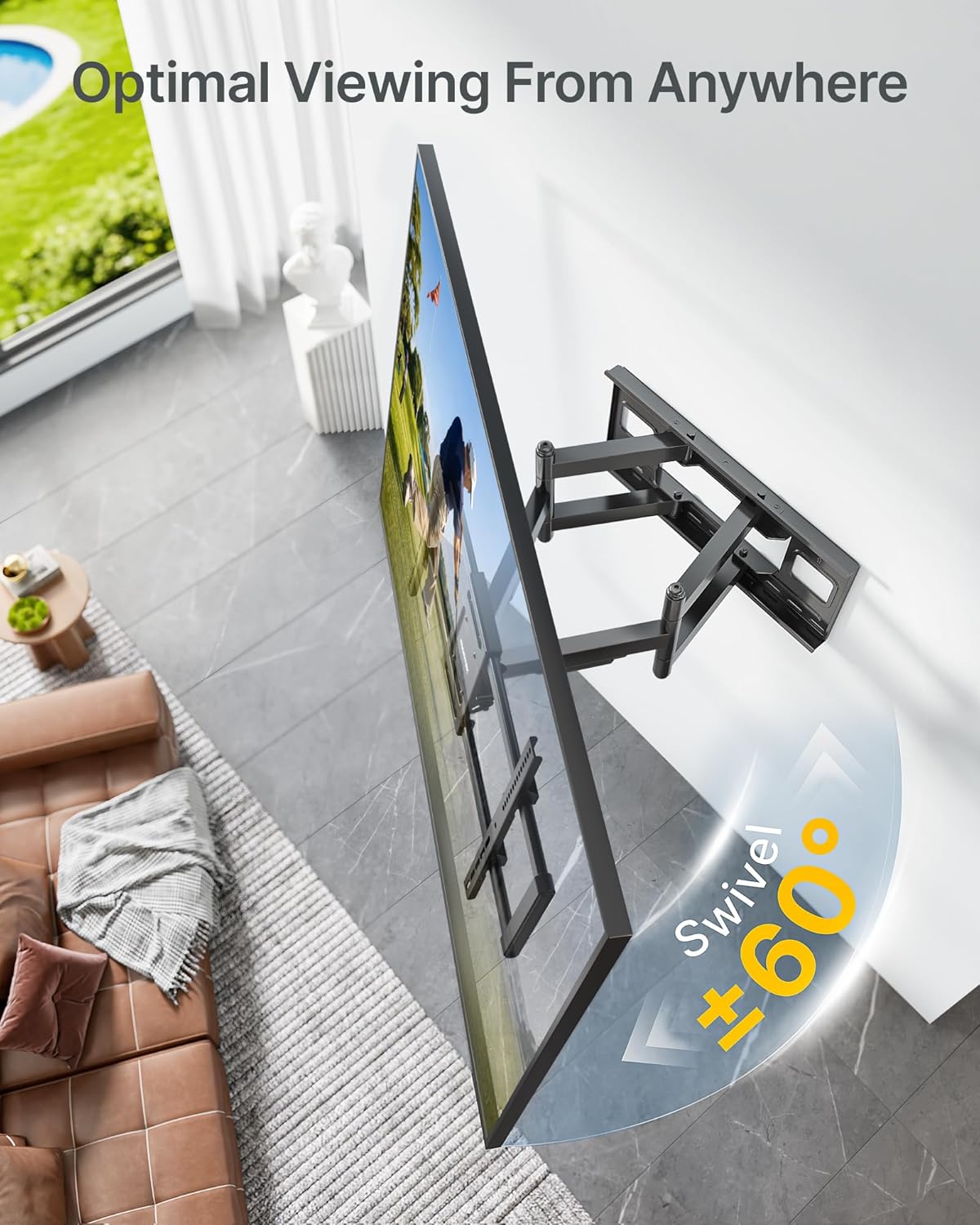 monTEK Heavy Duty Full Motion TV Wall Mount for 43-98 Inch Large TVs Hold up to 265 lbs, Extra Long 27.7" Extension Articulating Arm Bracket, Fits 16" 18" 24" Wood Studs, Max VESA 800x400mm