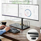monTEK Freestanding Dual Monitor Stand with Sleek Glass Base for 17-32 inch Screens, Heavy-Duty Dual Monitor Mount Holds 22 lbs per Arm, Fully Motion Height Adjustable, VESA 75/100 MM