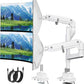 monTEK 17-57 Inch Dual Ultrawide Monitor Arm for Up to 59.4lbs Screen, Aluminum Heavy-Duty Gas Spring Vertical Stackable Curved Screen Adjustable Monitor Stand,75/100mm Vesa Mount, White