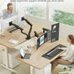 monTEK Dual Monitor Arm with USB, Mechanical Spring Monitor Arm for 17-35" Screens, Adjustable Monitor Desk Mount Each Holds up to 24.2 lbs with C Clamp/Grommet Desk Mount, VESA 75/100mm, MA1011UCBK-D