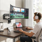 monTEK Monitor Wall Mount for 17-57“ up to 59.4 lbs Ultrawide Screens, Single Heavy-Duty Aluminum Gas Spring Monitor Arm with Full Motion Adjustment, VESA 75x75/100x100 Compatible, Black