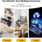 monTEK Dual Monitor Mount with USB Monitor Arms for 2 Monitors for 17 to 35 Inch Curved Screen Holds 35 Lbs Adjustable Heavy Duty Monitor Desk Mount Cable Management, VESA 75/100mm, MA1007UCBK-D