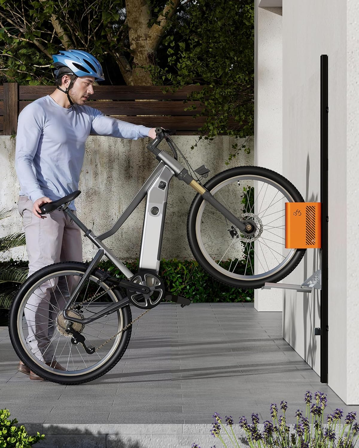 monTEK Automatic Lift EBike Rack – Fits 24-29" Tires, Heavy-Duty Vertical Wall Rack for Bicycles (Up to 71 lbs) - Effortless Lifting, Easy Install - Space-Saving Storage for Garage, Shed