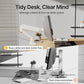 monTEK Single Monitor Arm with USB for Max 45 Inch Ultrawide Screens Adjustable Monitor Desk Mount Holds 35 Lbs Cable Management with C Clamp/Grommet Desk Mount, VESA 75/100mm, MA1007UCWH