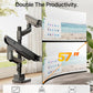 monTEK Premium Aluminum Monitor Arm for 17–57” Ultrawide Screens up to 59 lbs, USB 3.0 Dual Desk Mount with Adjustable Gas Spring, Quick-Release Plate, 10-Min Assembly, Clamp/Grommet, Max VESA 100x100
