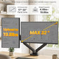 monTEK Heavy Duty Dual Monitor Arm for 17-32” Flat/Curved Screens, Premium Mechanical Spring Monitor Arm up to 19.8 lbs, Full Motion Monitor Desk Mount with Quick-Release VESA 75/100mm, Clamp/Grommet