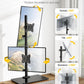 monTEK Vertical Dual Monitor Stand with Sleek Glass Base for 17-32 inch Screens, Free-Standing Dual Monitor Mount Holds 22 lbs per Arm, Fully Motion Height Adjustable, VESA 75/100 MM