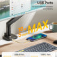 monTEK Premium Aluminum Monitor Arm for 17–57” Ultrawide Screens up to 59 lbs, USB 3.0 Single Desk Mount with Adjustable Gas Spring, Quick-Release Plate, 10-Min Assembly, Clamp/Grommet, VESA 100x100
