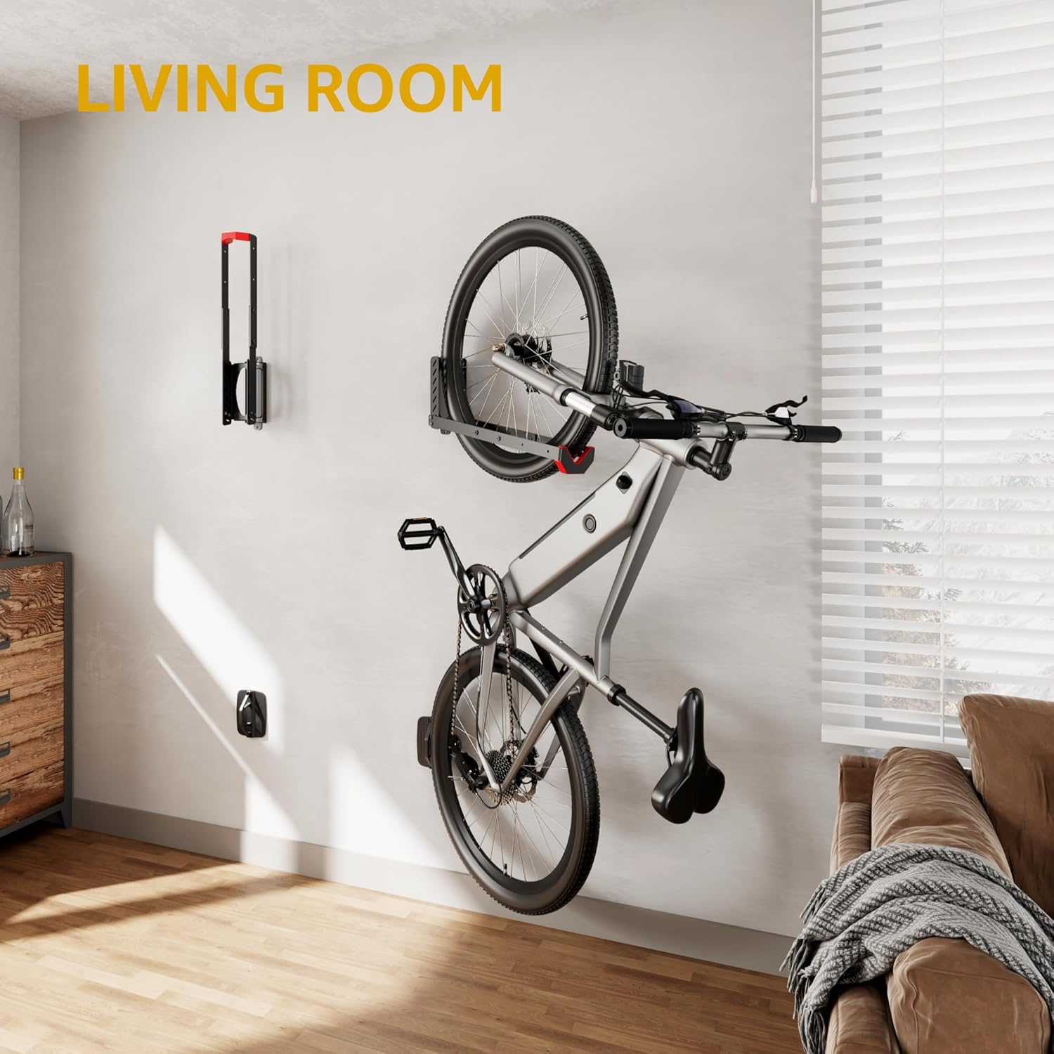 monTEK Swivel Bike Wall Mount, No Heavy Lifting Required Bike Wall Mount, Bike Hangers for Garage, Space-Saving Bike Rack Garage, Easy to Load and Unload, Bike Hanger Can Hold Up to 77 lbs