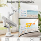 monTEK Premium Aluminum Monitor Arm for 17–57” Ultrawide Screens up to 59 lbs, USB 3.0 Dual Desk Mount with Adjustable Gas Spring, Quick-Release Plate, 10-Min Assembly, Clamp/Grommet, Max VESA 100x100