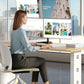 monTEK Stable Quad Monitor Stand, Free Standing Fully Adjustable Desk Mount for 4 Screen up to 17”-32” and 22lbs Capacity Each Arm, Heavy Duty Base, VESA 75x75mm/100x100mm