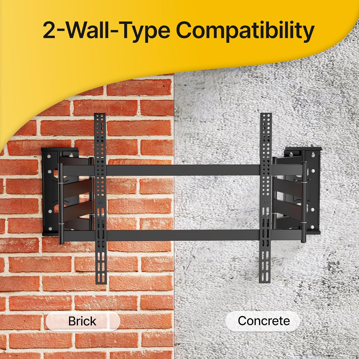monTEK Heavy Duty Corner TV Wall Mount for 65-100 Inch Large TVs, Full Motion TV Bracket with 19.3" Long Articulating Arm, Dual TV Wall Arm up to 275lbs Perfect for Office, Gym, Max VESA 800x600mm