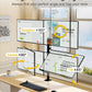 monTEK Quad Monitor Stand Mount, Fully Adjustable Desk Mount for 4 Screen up to 17”-32” and 22lbs Capacity Each Arm, Stable Monitor Arm with C Clamp and Grommet Base, VESA 75x75mm/100x100mm
