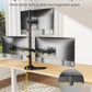 monTEK Stable Triple Monitor Stand, Free Standing Fully Adjustable Desk Mount for 3 Screen up to 17”-32” and 22lbs Capacity Each Arm, Heavy Duty Base, VESA 75x75mm/ 100x100mm