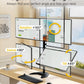 monTEK Stable Quad Monitor Stand, Free Standing Fully Adjustable Desk Mount for 4 Screen up to 17”-32” and 22lbs Capacity Each Arm, Heavy Duty Base, VESA 75x75mm/100x100mm