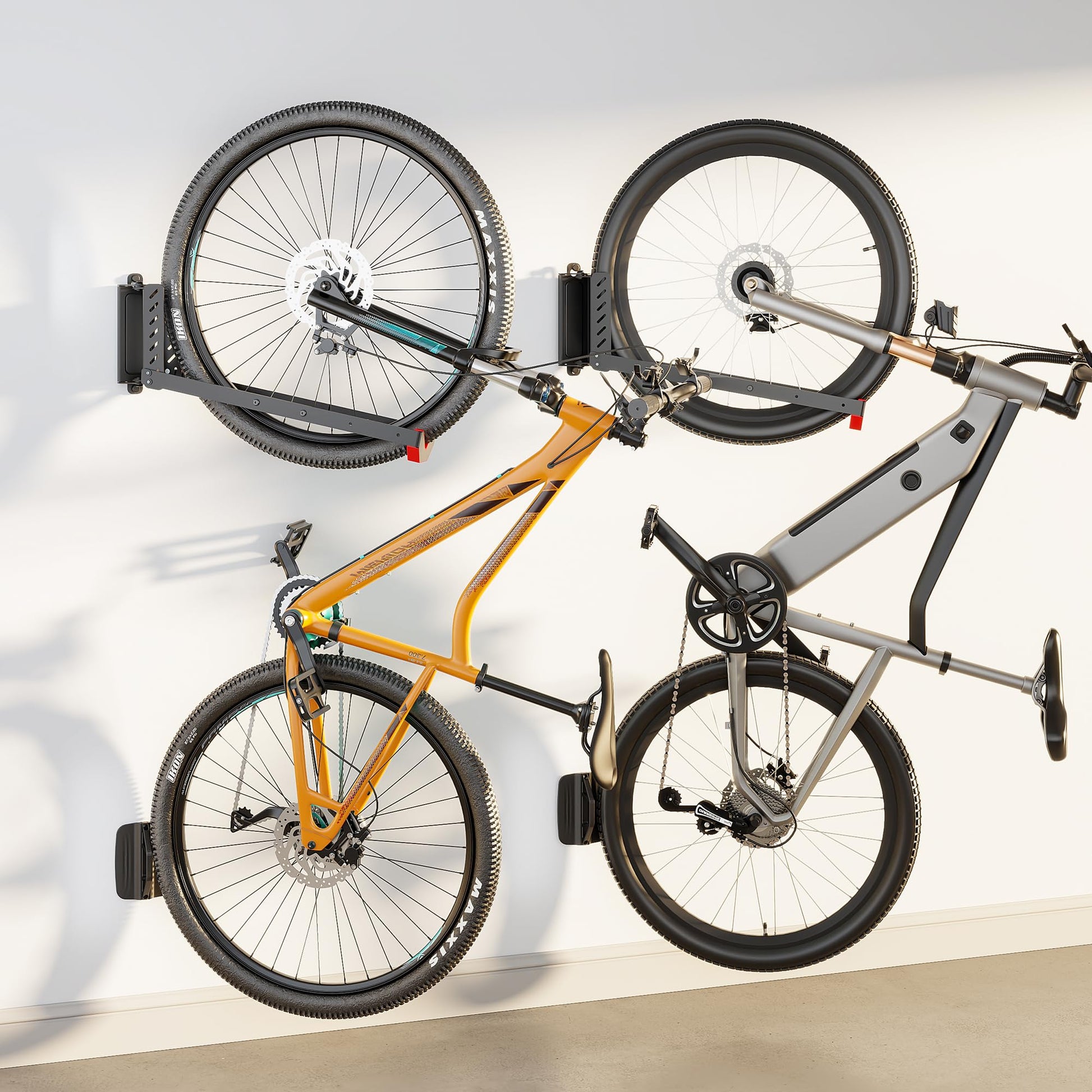 monTEK Swivel Bike Wall Mount, No Heavy Lifting Required Bike Wall Mount, Bike Hangers for Garage, Space-Saving Bike Rack Garage, Easy to Load and Unload, Bike Hanger Can Hold Up to 77 lbs