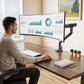monTEK Single Monitor Arm with USB for 17-40 Inch Screens, Up to 24.3lbs, Heavy Duty Monitor Mount with VESA Mount, Full Motion Adjustment Monitor Stand C-Clamp/Grommet Base,VESA 75/100mm, MA1010UCDG