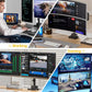 monTEK Dual Monitor Arm for up to 57" and 59.4 lbs Ultrawide Screen, Aluminum Heavy-Duty Gas Spring Vertical Stackable Curved Screen Adjustable Monitor Stand, 75/100mm Vesa Mount, Black