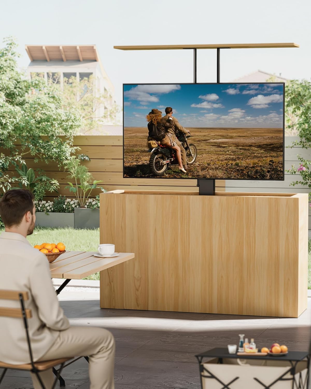monTEK Motorized TV Lift for 32-48 inch TVs, Ceiling&Vertical TV Lift Mechanism with RF Remote, Smart Phone & Voice Control via WiFi, Up to 132lbs, 4X Load Tested, Max VESA 400 * 400